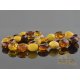 Amber necklace with olive plums beads